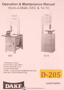 Dake-Dake Force 10DA, Press, Instructions and Parts List Manual-10DA-02